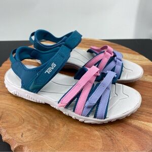 Teva Tirra Kids Sandals Size 2 1019395C teal pink purple